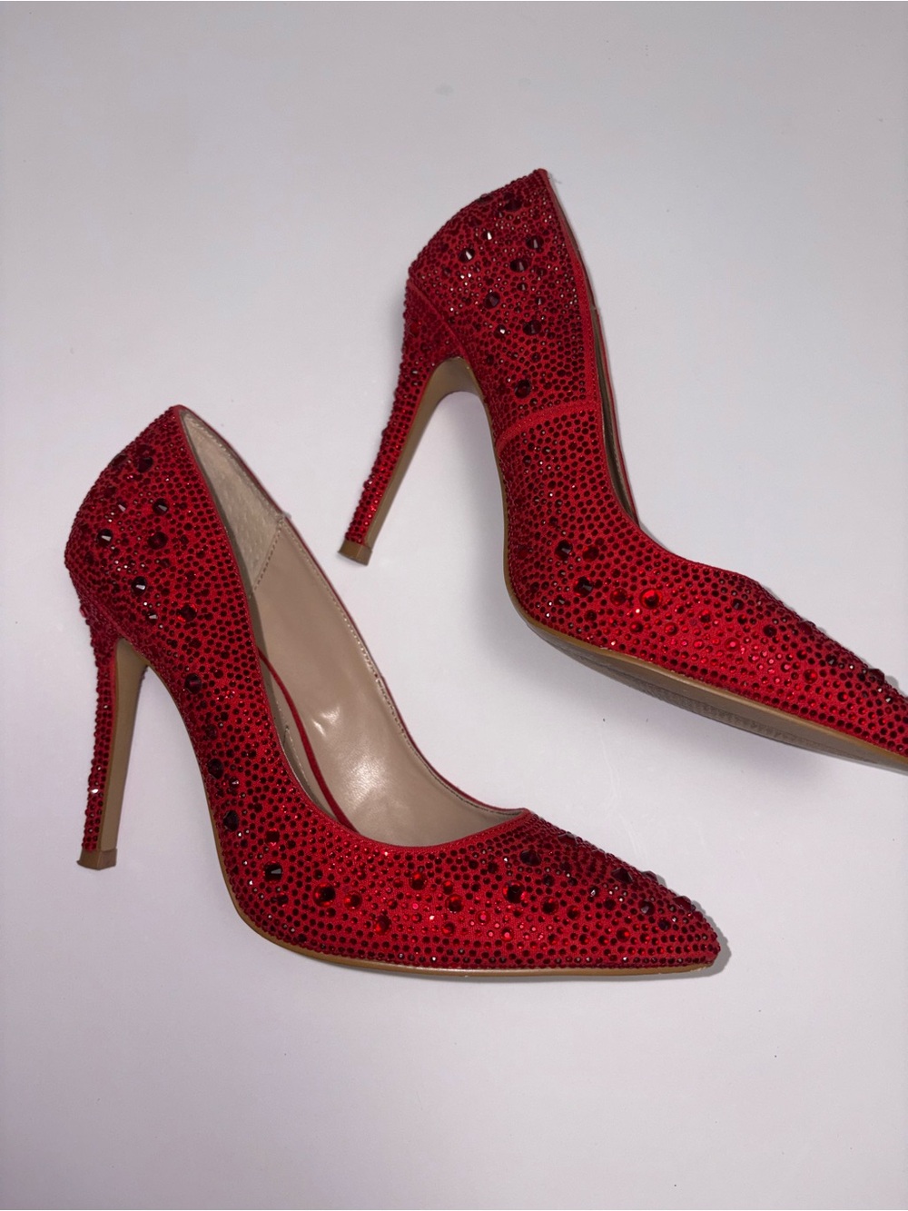 Charles By Charles David Ruby Red Sparkle High Heel Pump Women’s Shoes 6.5